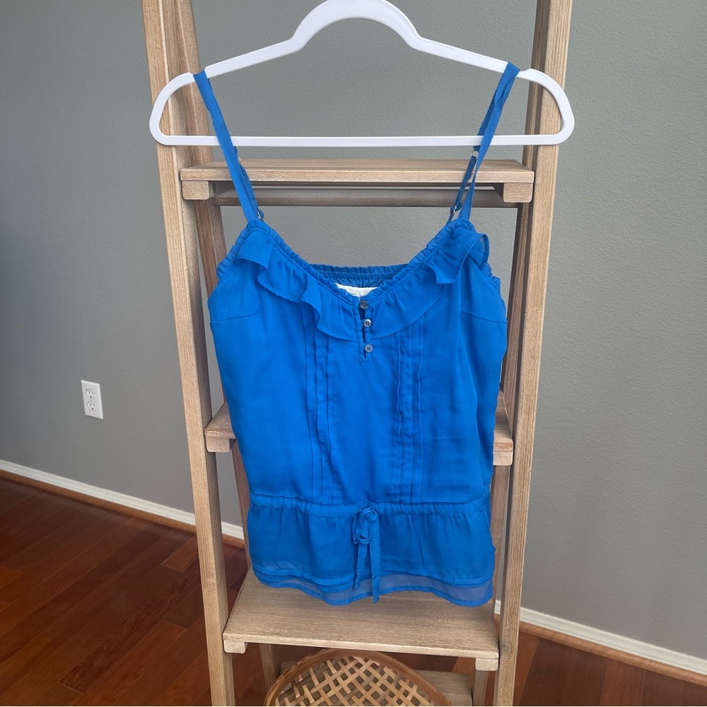 Abercrombie & Fitch Blue Ruffle Cami Tank Original Y2K 90s Fairy Coastal Size S